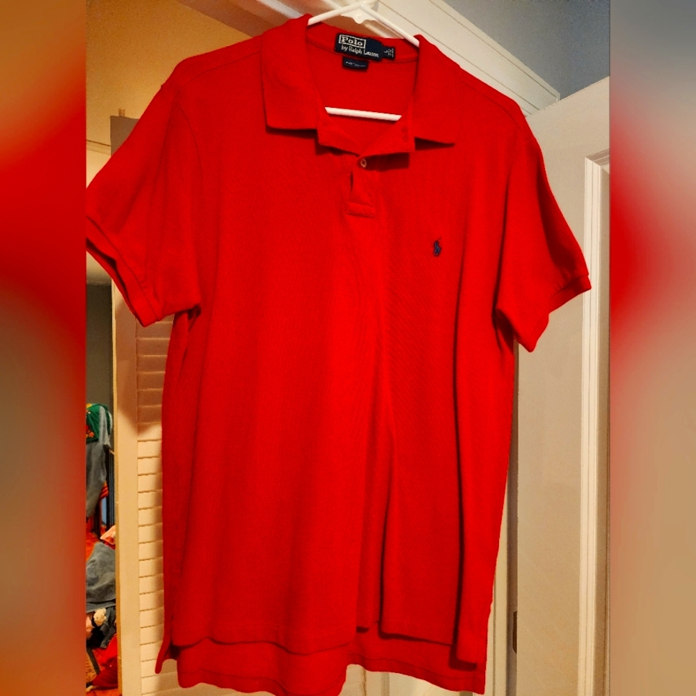 Ralph Lauren mens short sleeve classic polo shirt - red large